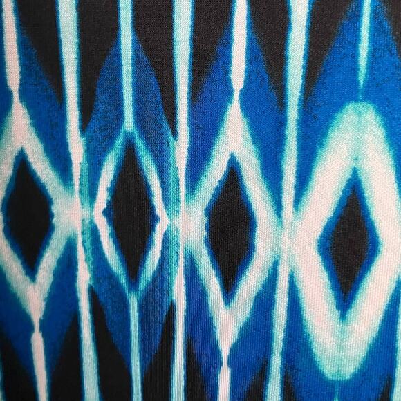 Calvin Klein Women's Blk/Blue Geometric Print Sleeveless Sheath Dress SZ 8 - Picture 6 of 11